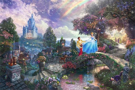 thomas kinkade cinderella wishes upon a dream