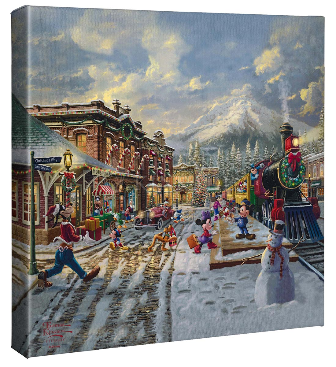 thomas kinkade minckey minnie candy cane express