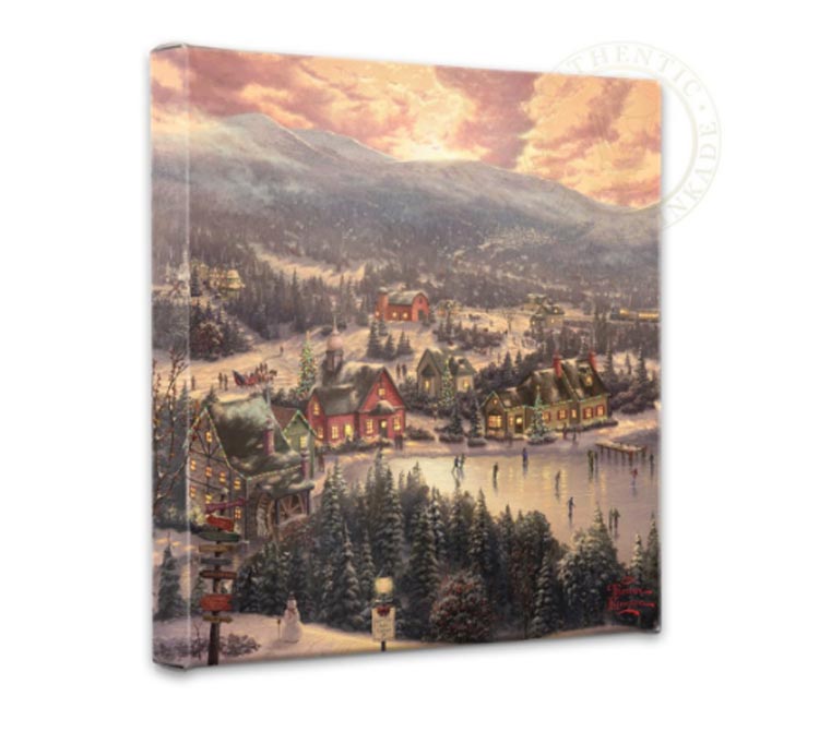thomas kinkade sunset on snowflake lake