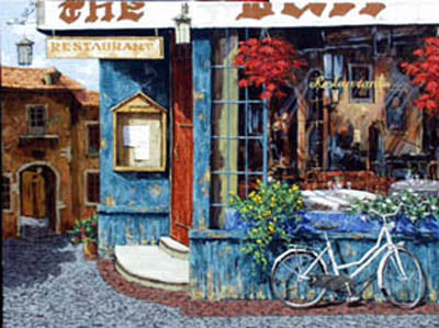 Mary's Cafe Original Painting by Viktor Shvaiko 36x48