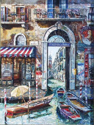Rio Dei Rizzi 48x36 Original Painting by Vadik Suljakov