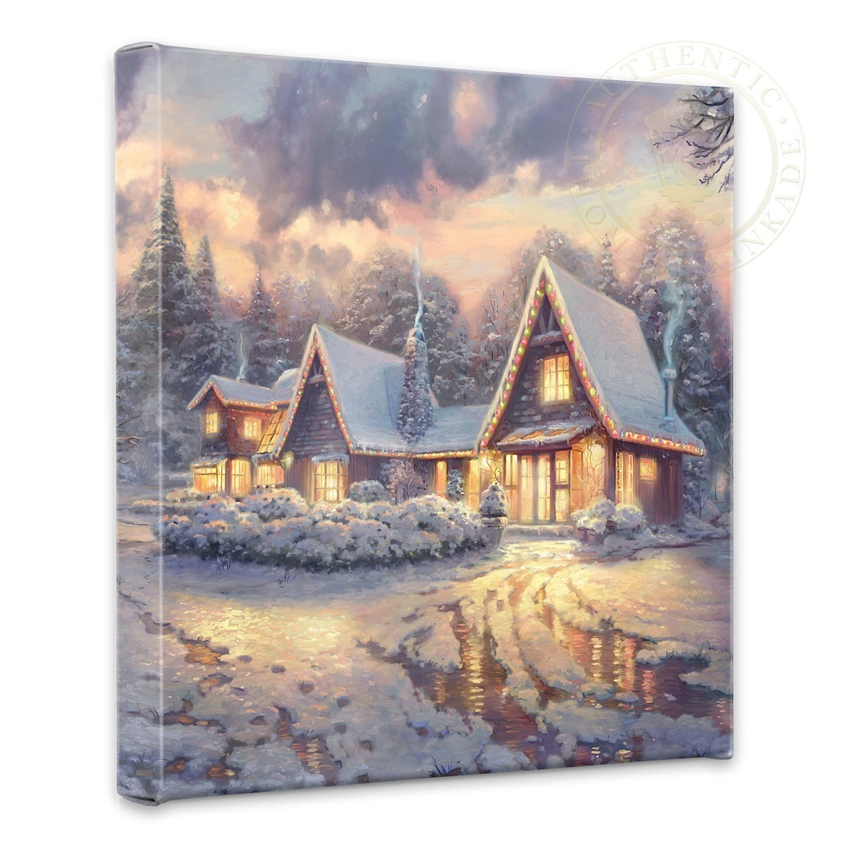 Christmas Lodge - 14" x 14" Gallery Wrapped Canvas
