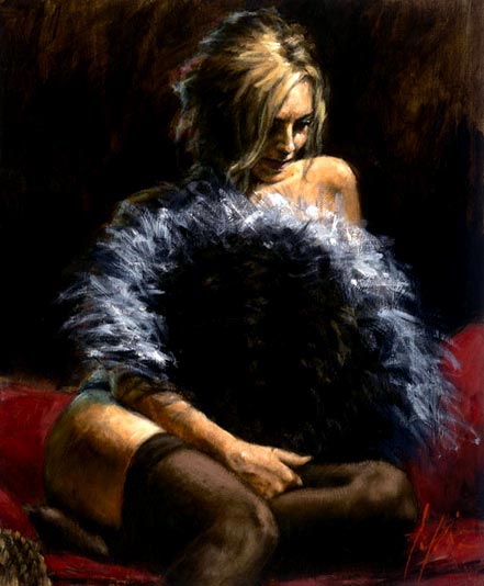 Fabian Perez Abanico de Plumas