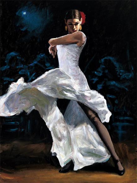 fabian perez flamenca de blanco
