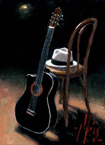 fabian perez guitar and hat