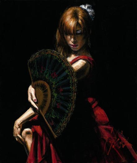 fabian perez la colombiana con abanico