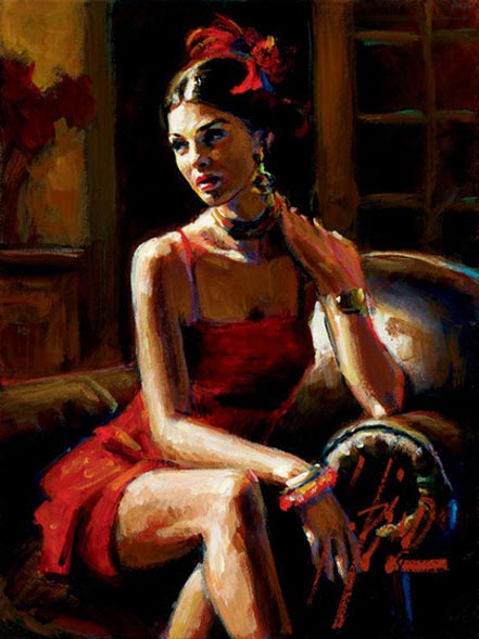 fabian perez linda in red