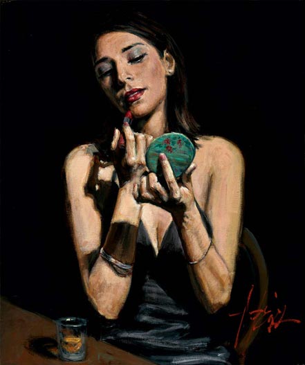 fabian perez lipstick and mirror ii
