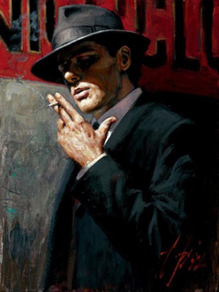 fabian perez man at the red sign
