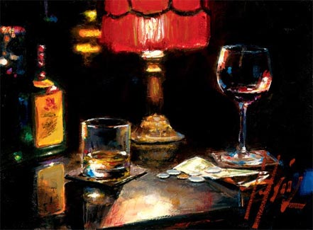 fabian perez noches de malavida con whiskey and wine