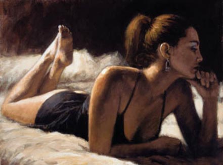 fabian perez paola on the bed