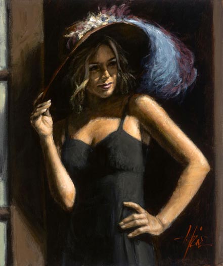 fabian perez study for girl with hat
