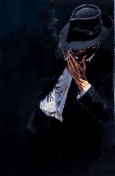 fabian perez study for man in black suit