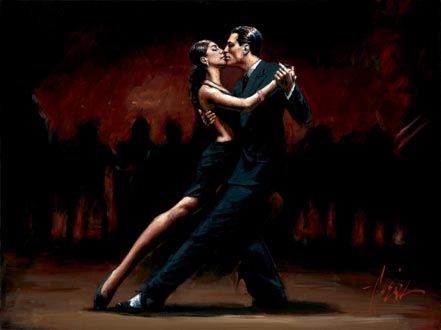 fabian perez tango in paris in black suit