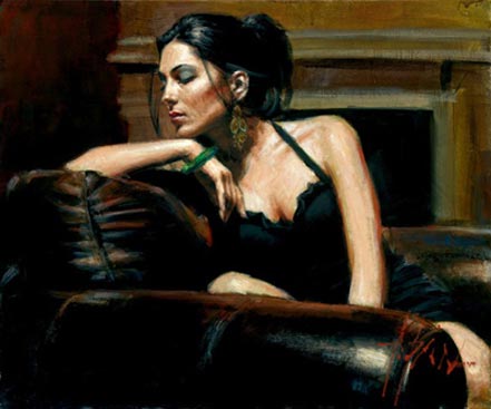 fabian perez tess iii with fireplace