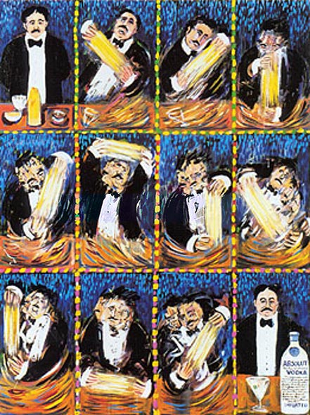 guy buffet martini in blue