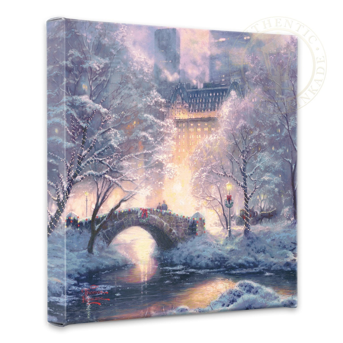 Holiday at Central Park - 14&#34; x 14&#34; Gallery Wrapped Canvas