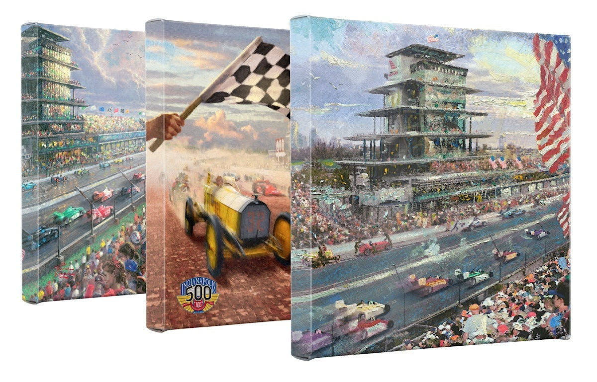 Indy 500 (Set of 3) - 14 x 14 Gallery Wrapped Canvas - Gallery Wrapped Canvas