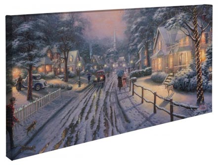 Hometown Christmas Memories – 16&#34; x 31&#34; Gallery Wrapped Canvas