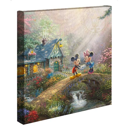 Mickey and Minnie Sweetheart Bridge – 14″ x 14″ Gallery Wrapped Canvas