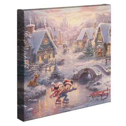 Mickey and Minnie Sweetheart Holiday – 14″ x 14″ Gallery Wrapped Canvas