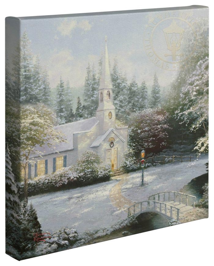 thomas kinkade snow at hometown chapel
