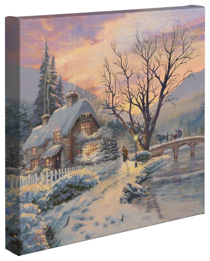 kinkade winter evening gathering