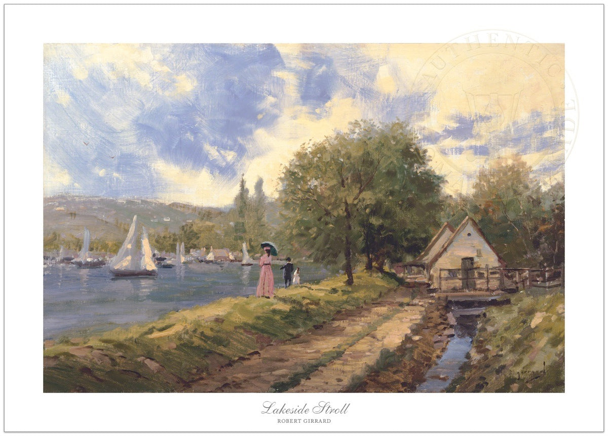 Lakeside Stroll - Limited Edition Art, by Robert Girrard (Thomas Kinkade)