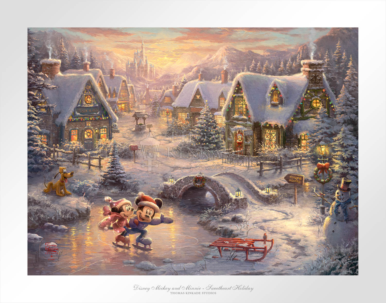 Mickey and Minnie - Sweetheart Holiday, by Thomas Kinkade Studios