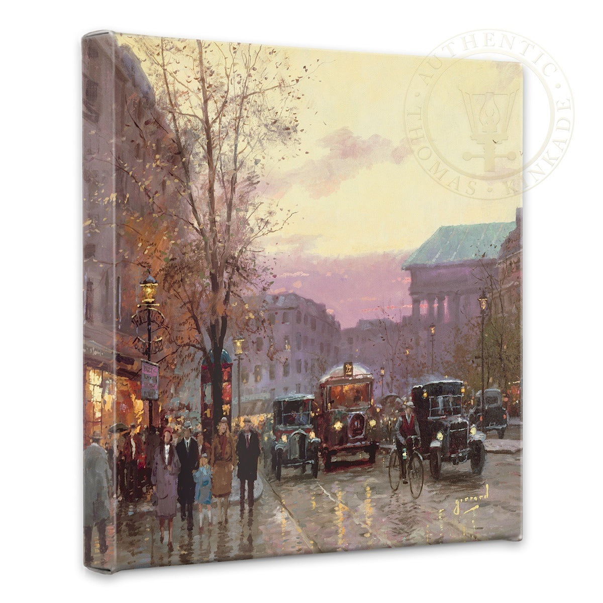 Paris Twilight - 14&#34; x 14&#34; Gallery Wrapped Canvas
