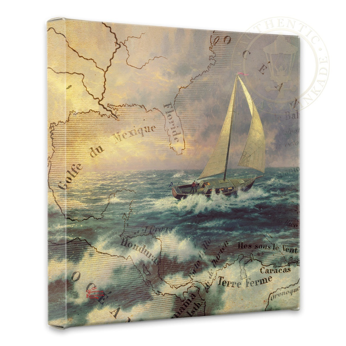 Perseverance Map Collage- 14" x 14" Gallery Wrapped Canvas