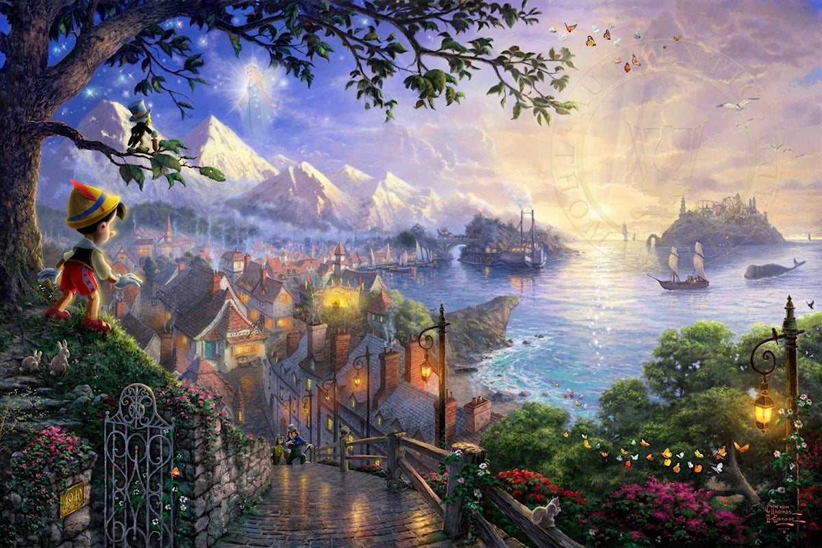 Kinkade Studios- Pinocchio Wishes upon a Star