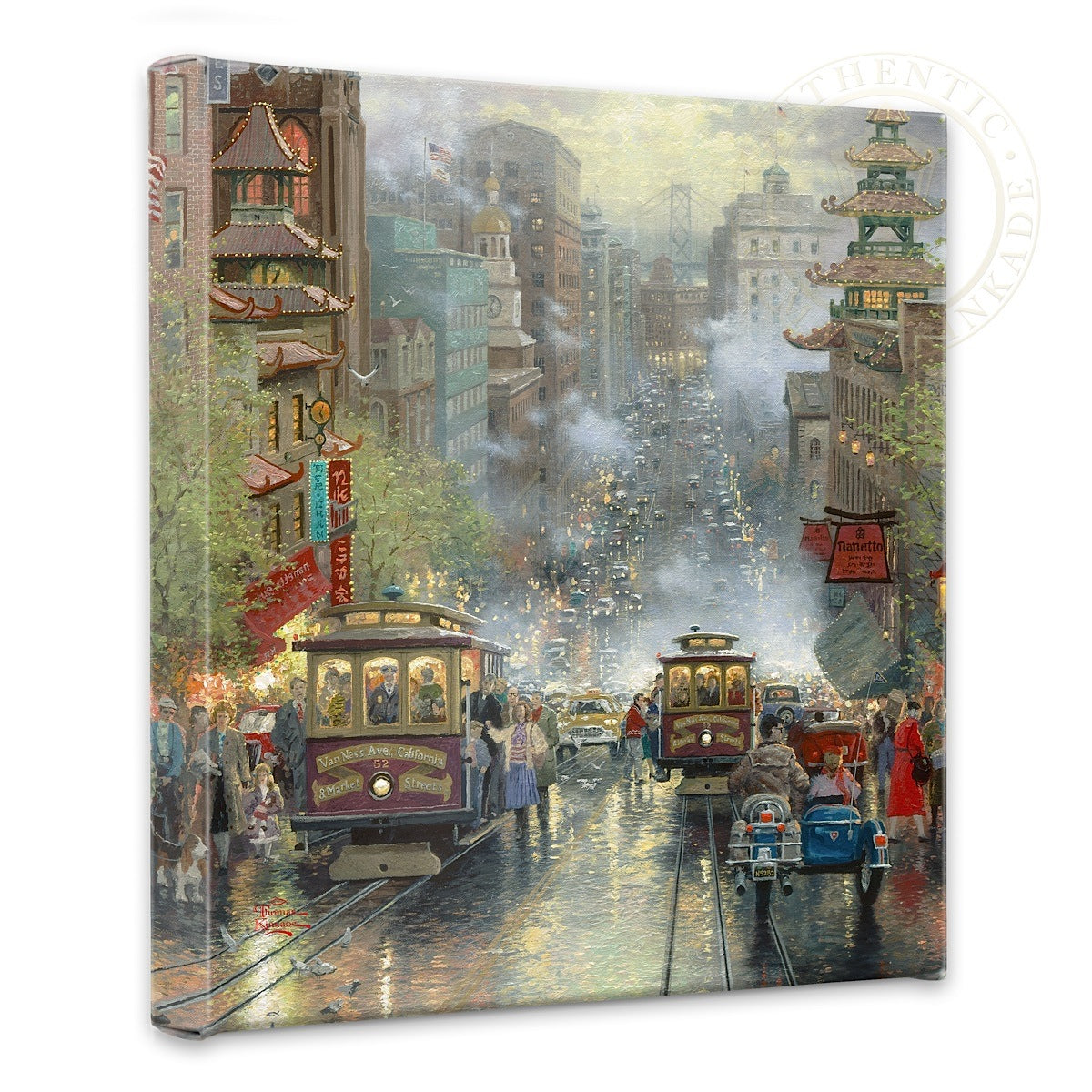 San Francisco, California Street - 14" x 14" Gallery Wrapped Canvas