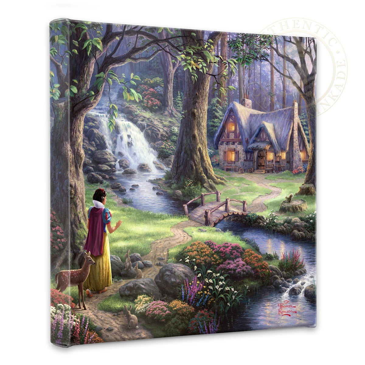 Snow White Discovers the Cottage - 14&#34; x 14&#34; Gallery Wrapped Canvas
