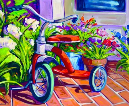 steve barton red tricycle