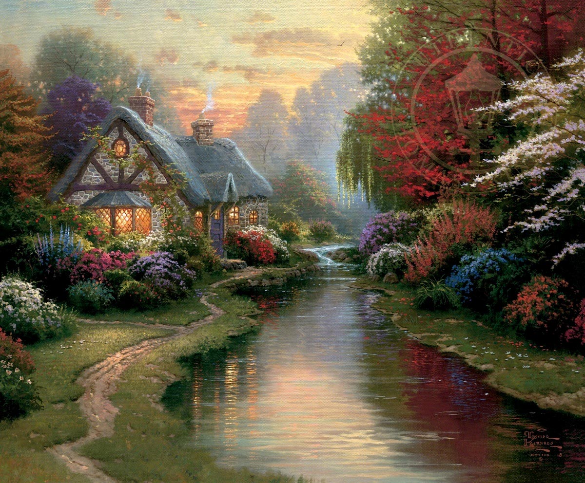 thomas kinkade a quiet evening