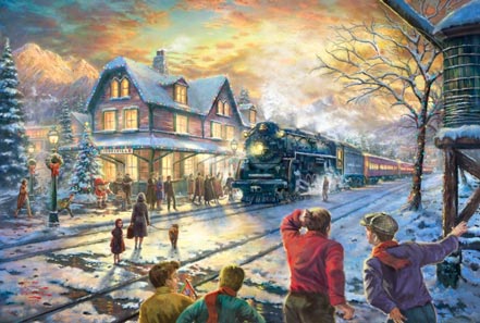 thomas kinkade all aboard for christmas