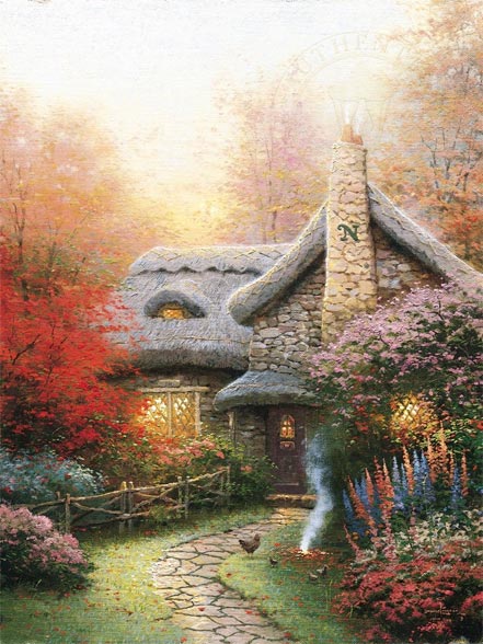 thomas kinkade autumn at ashleys cottage