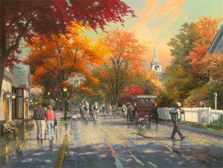 thomas kinkade autumn on mackinac island