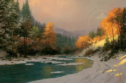 thomas kinkade autumn snow