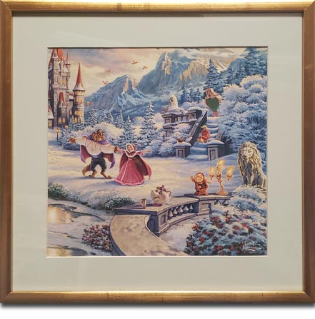 thomas kinkade beauty and the beast's winter enchantment