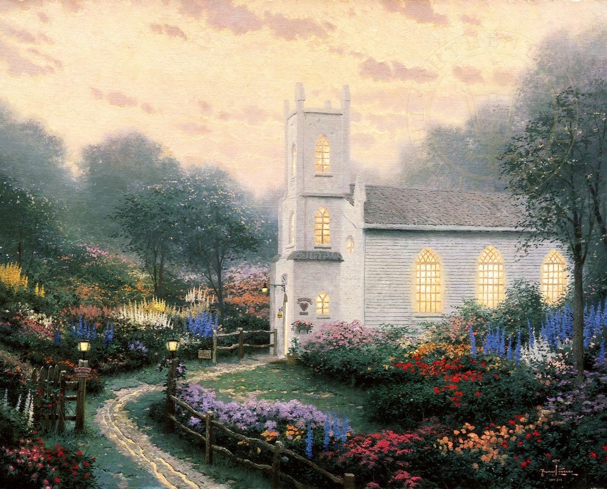 thomas kinkade blossom hill church