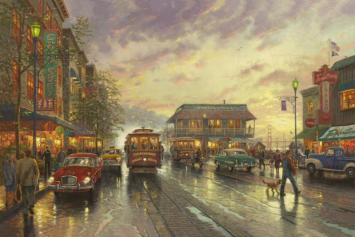 thomas kinkade city by the bay