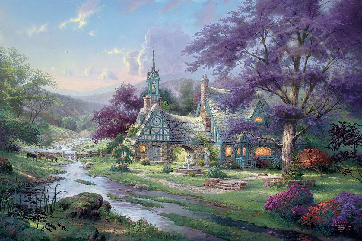thomas kinkade clocktower cottage