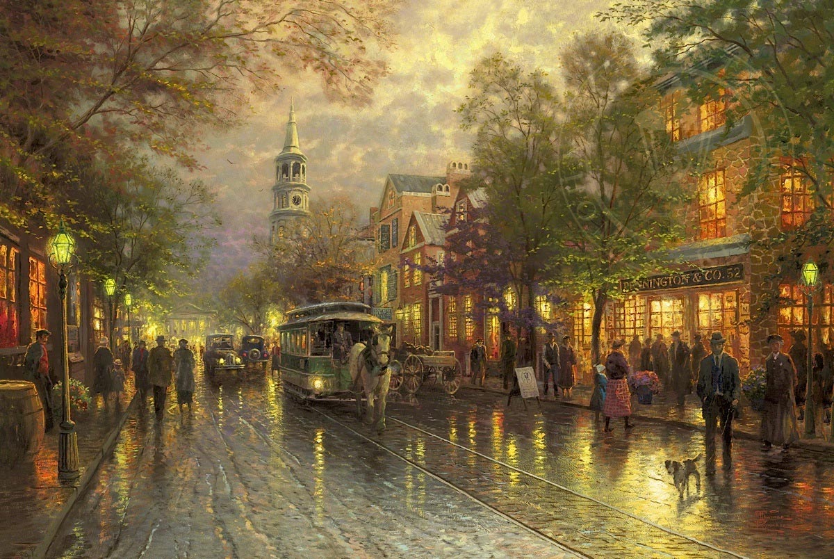 thomas kinkade evening on the avenue