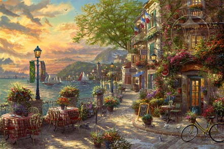 thomas kinkade french riviera cafe