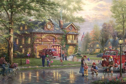 thomas kinkade hometown firehouse