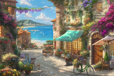 thomas kinkade italian cafe