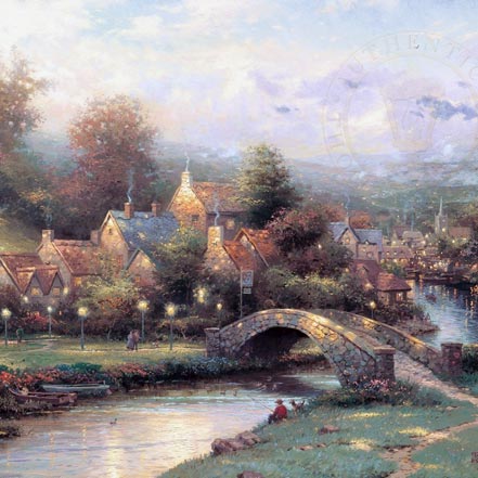 thomas kinkade lamplight village