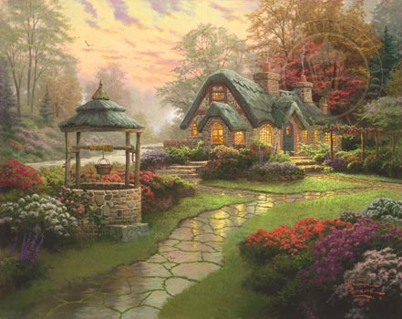thomas kinkade make a wish cottage
